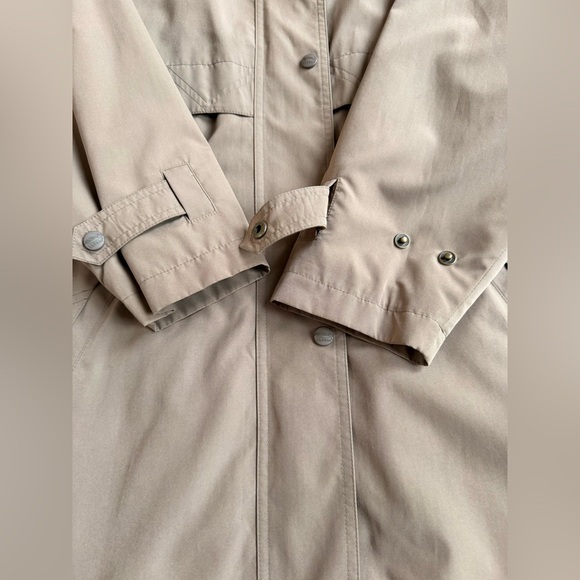 LL Bean Hooded Trench Coat Removable Wool Liner - Picture 9 of 13